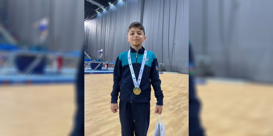 Очень рад, что занял I место на Первенстве Азербайджана по прыжкам на акробатической дорожке – юный азербайджанский гимнаст