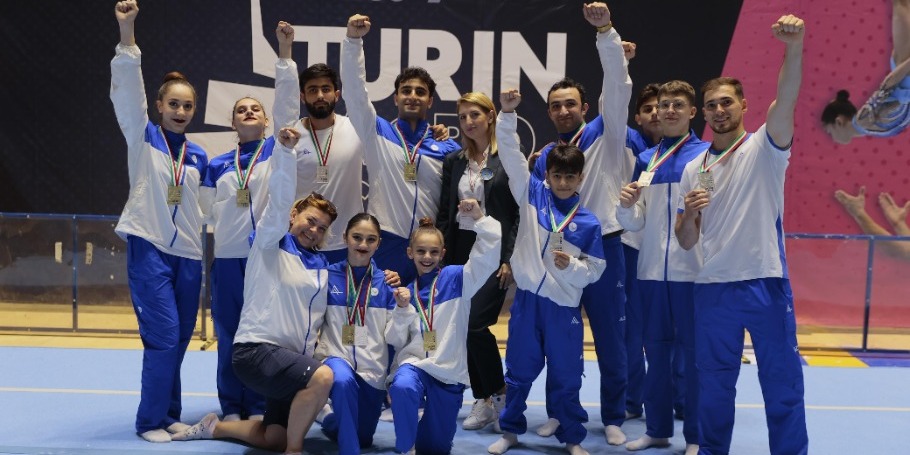 Туринский подиум азербайджанских представителей акробатической гимнастики 