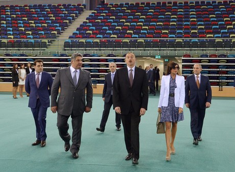 PRESIDENT ILHAM ALIYEV AND HIS SPOUSE MEHRIBAN ALIYEVA TAKE PART IN THE OPENING OF THE NATIONAL GYMNASTIC ARENA