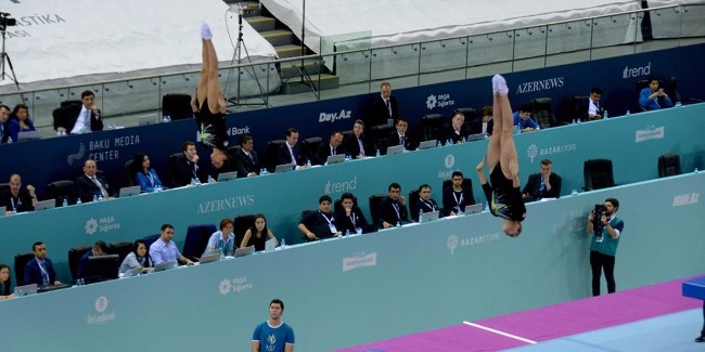 First day of the FIG World Cup in Trampoline Gymnastics