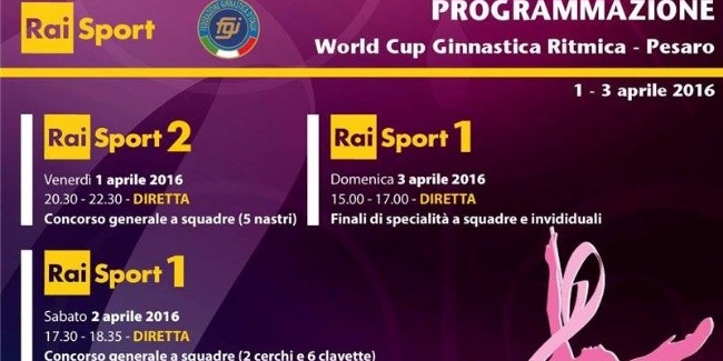 THE WORLD CUP AND INTERNATIONAL TOURNAMENT IN RHYTHMIC GYMNASTICS IN PESARO