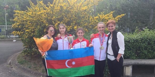 MEDALS OF RHYTHMIC GYMNASTS FROM CORBEIL-ESSONNES AND BRNO