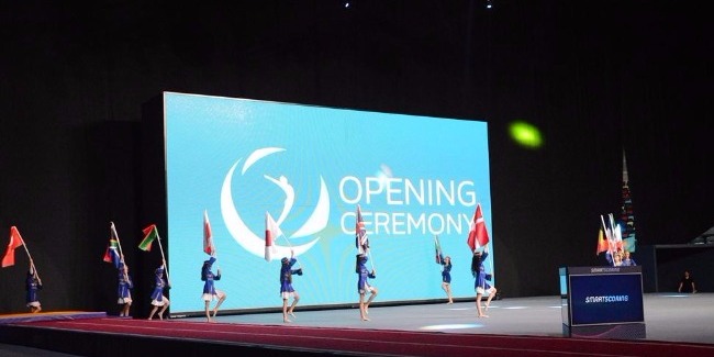 В Баку прошла генеральная репетиция церемонии открытия Кубка мира по прыжкам на батуте и тамблингу (ФОТОРЕПОРТАЖ)