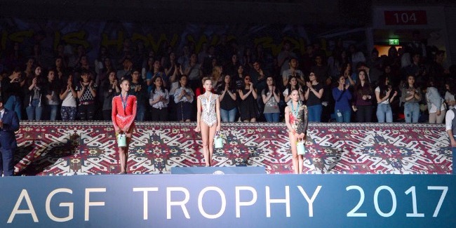 The winners of the World Cup in rhythmic gymnastics were awarded in Baku