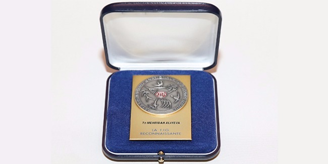 Azerbaijan's First Vice-President Mehriban Aliyeva awarded highest medal of Int’l Gymnastics Federation