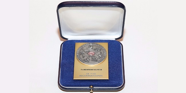 Birinci vitse-prezident Mehriban Əliyeva Beynəlxalq Gimnastika Federasiyasının yüksək mükafatı ilə təltif olunub