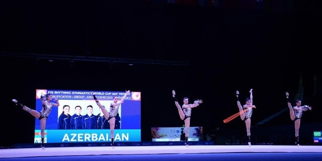 Азербайджанские гимнастки вышли в финал Кубка мира в упражнениях с мячами и скакалками