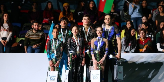 Abdullah Al-Mashaykhi and Ruhidil Gurbanli won silver medals at the Acrobatic Gymnastics World Cup