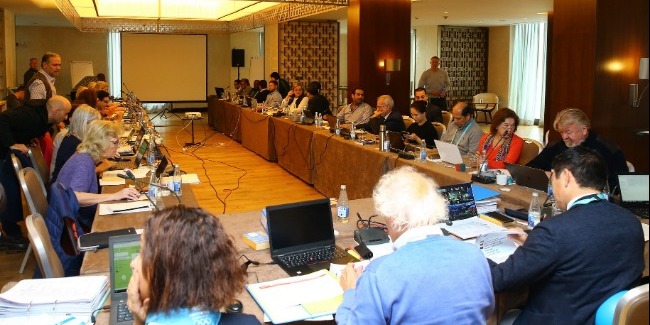The delegates of the International Gymnastics Federation assemble in Baku