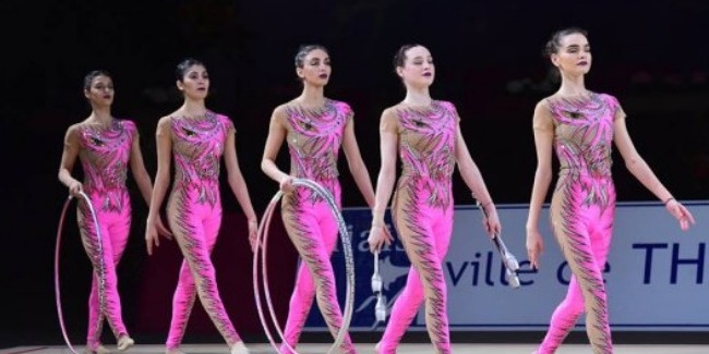 Azerbaijani team in group exercises wins the Silver medal of the Grand Prix events